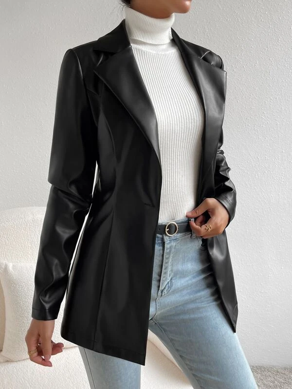 TANDUL Women Solid Single Breasted Casual Blazer (Black)