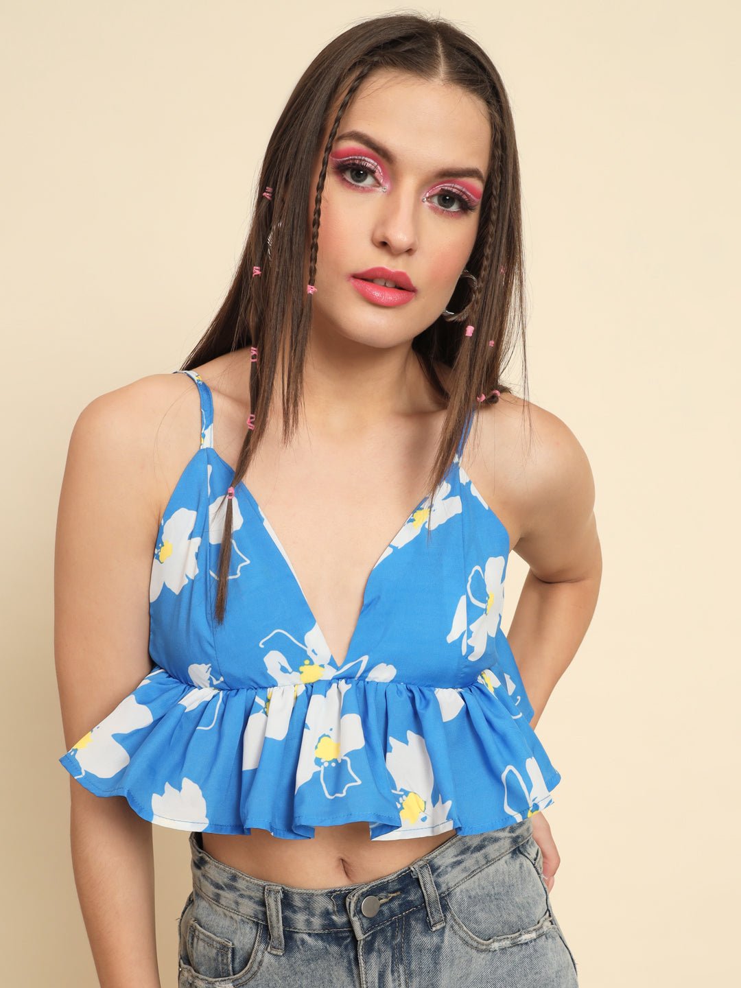 Stacked Flame Casual Sleeveless Printed Women Multicolor Top