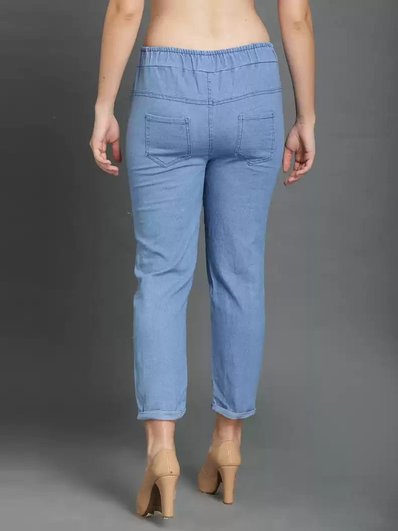 TANDUL  Jogger Fit Women Light Blue Jeans