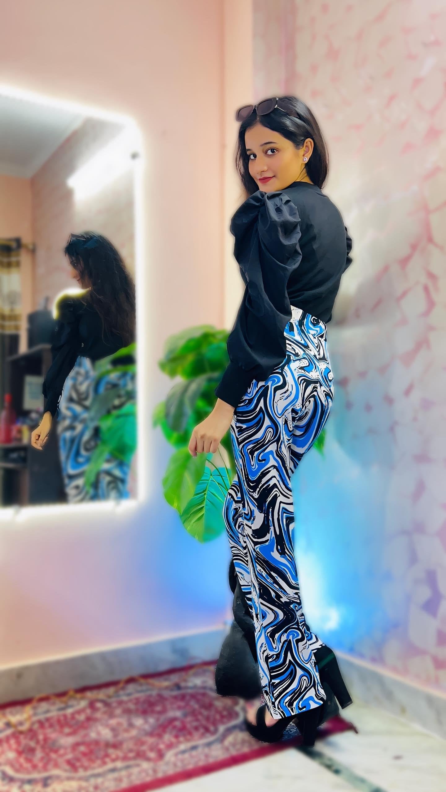 TANDUL Women Regular Fit Multicolor Lycra Blend Trousers