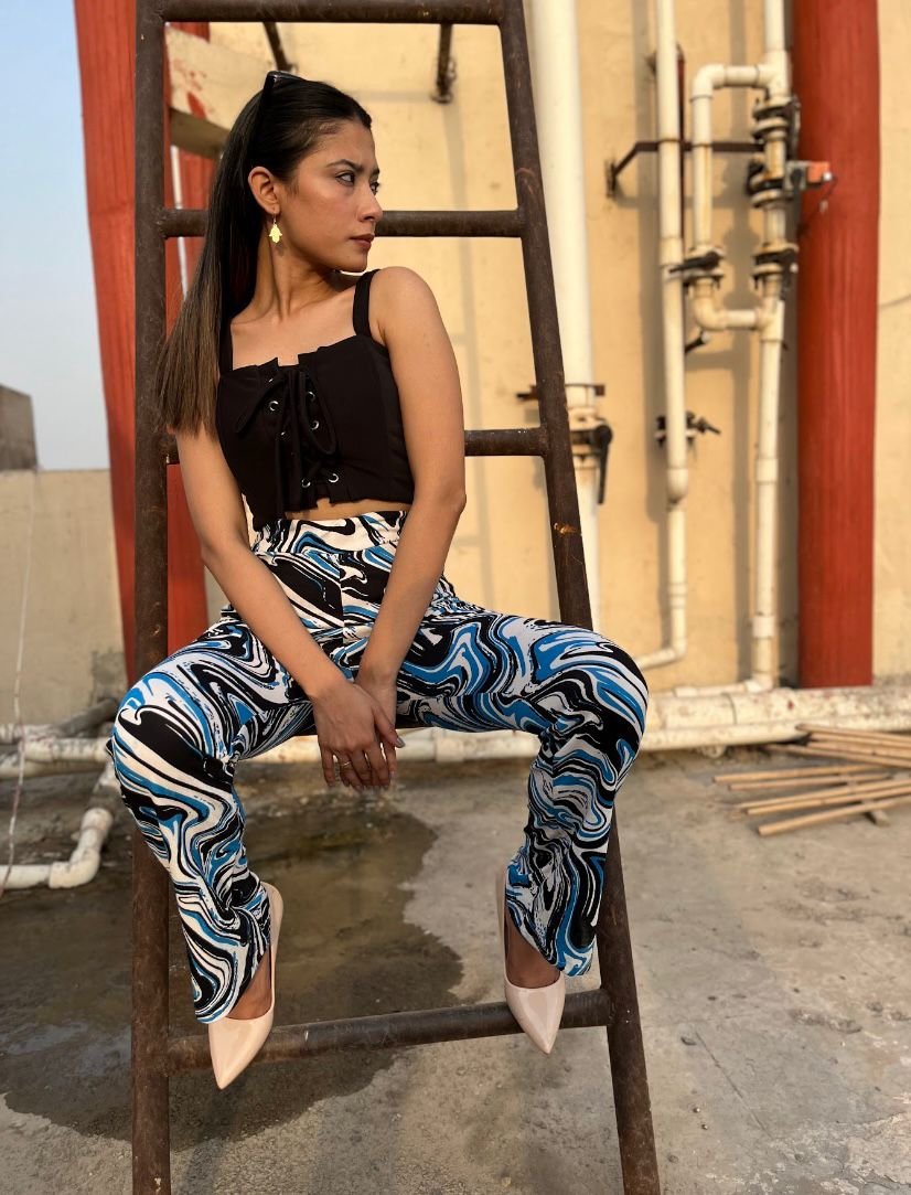 Stacked Flame Marvel Print Trouser