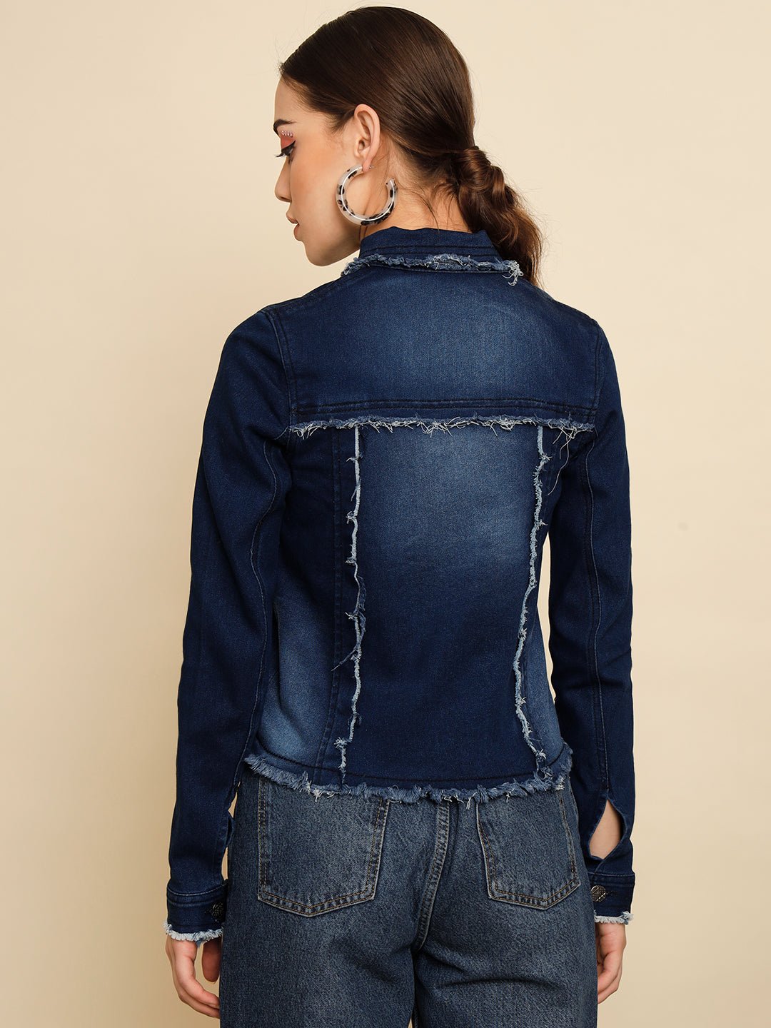 TANDUL Women Solid Denim Casual Jacket