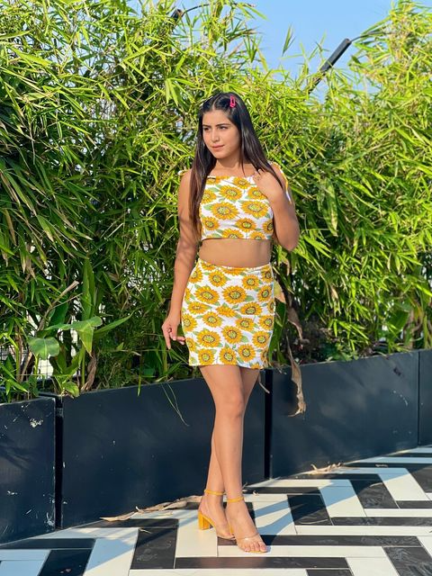 TANDUL sunflower print co ord set