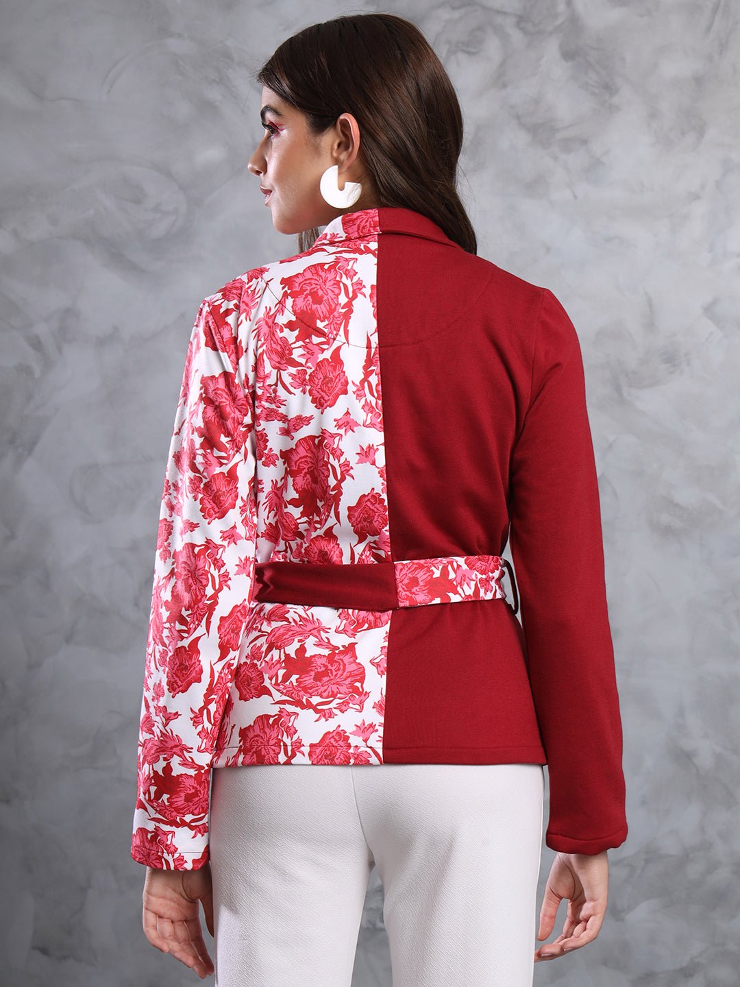 TANDUL FLEECE BLEND Printed Coat For Women