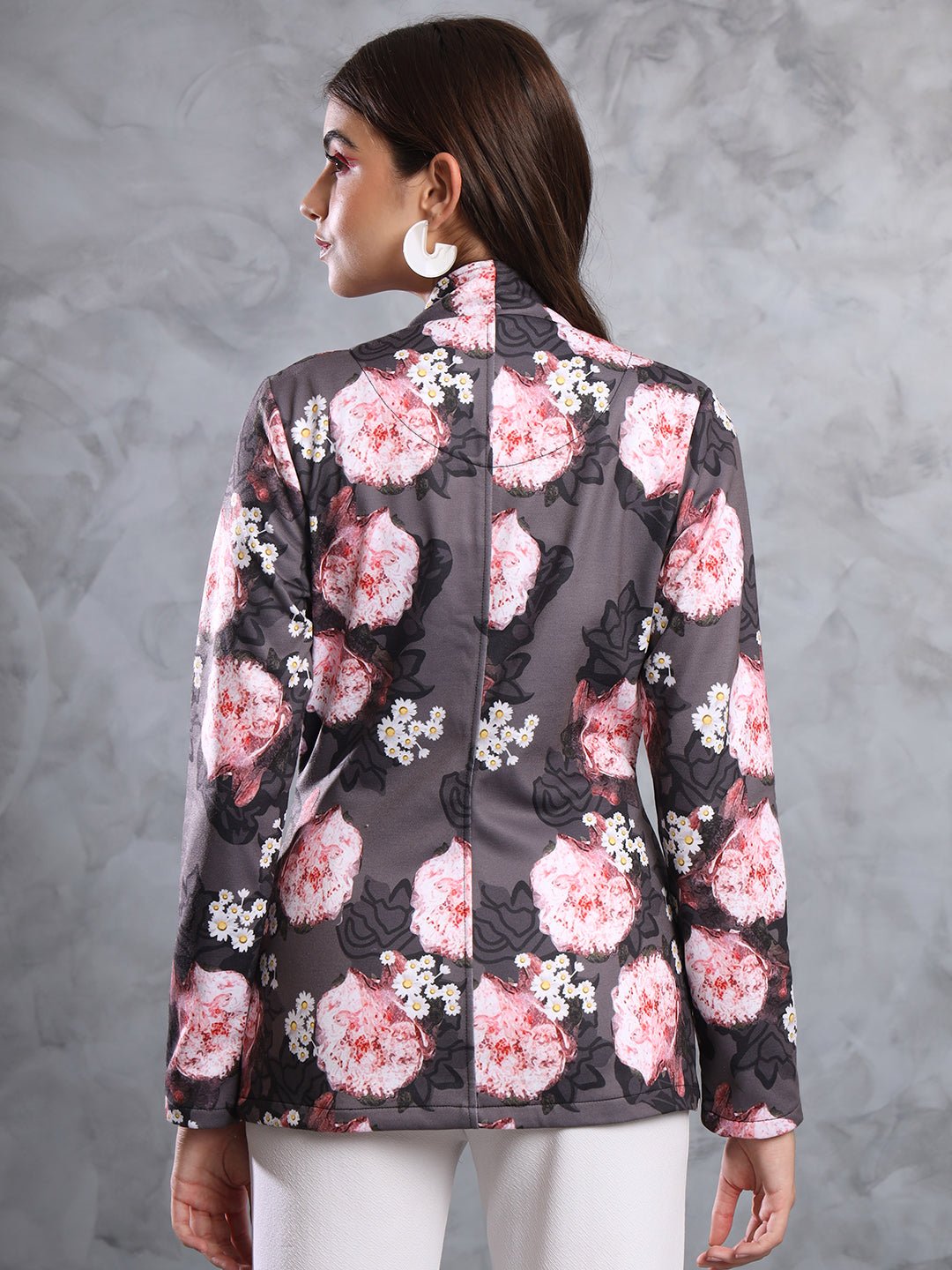 TANDUL FLEECE BLEND Printed Coat For Women