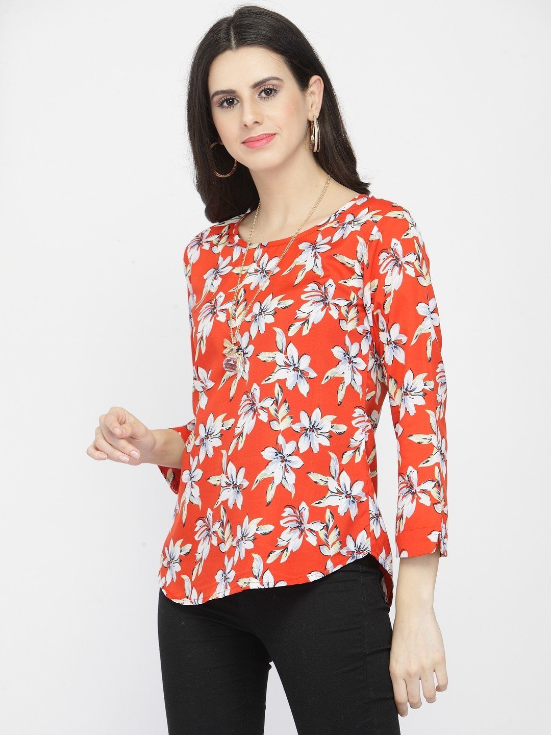 ZARVEY Casual Regular Sleeve Floral Print Women Multicolor Top