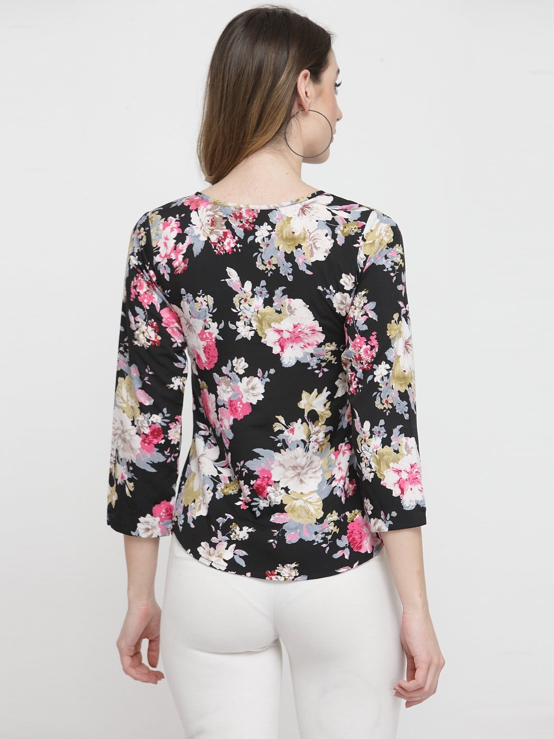 ZARVEY Casual Regular Sleeve Printed Women Multicolor Top