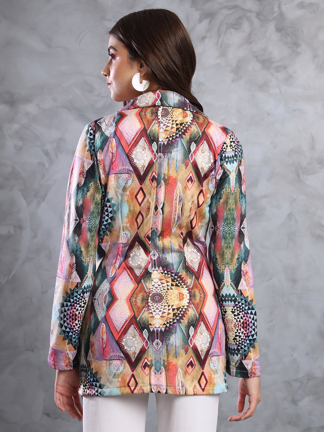TANDUL FLEECE BLEND Printed Coat For Women