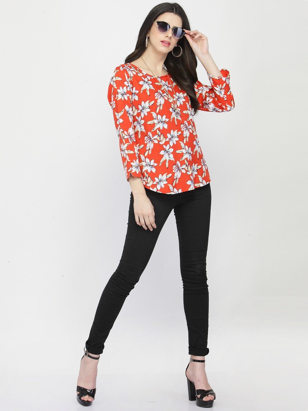 ZARVEY Casual Regular Sleeve Floral Print Women Multicolor Top