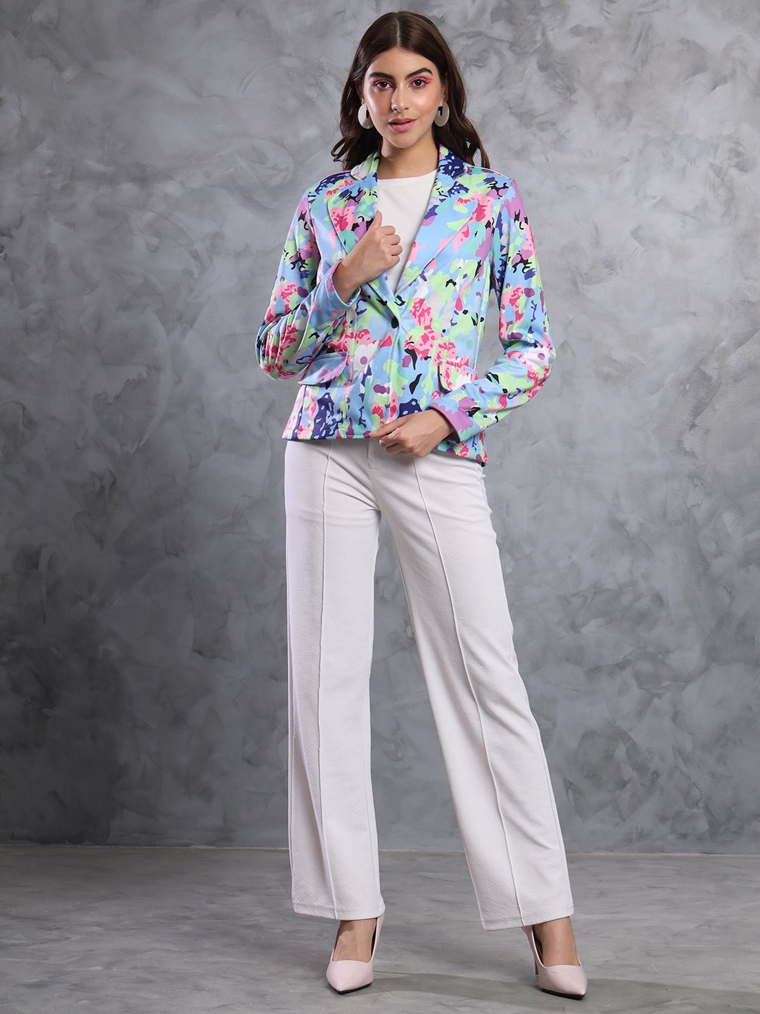 TANDUL FLEECE BLEND Printed Coat For Women