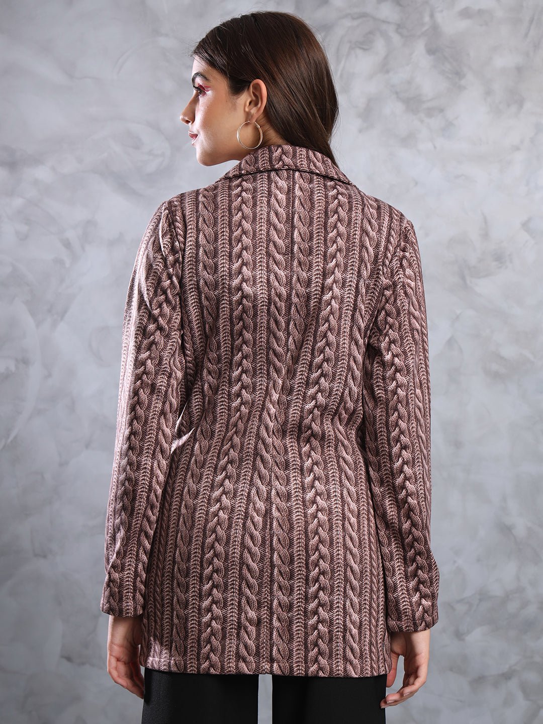 TANDUL FLEECE BLEND Printed Coat For Women