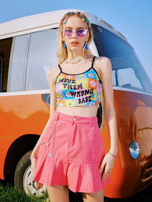 Stacked Flame Casual Sleeveless Printed Women Multicolor Top