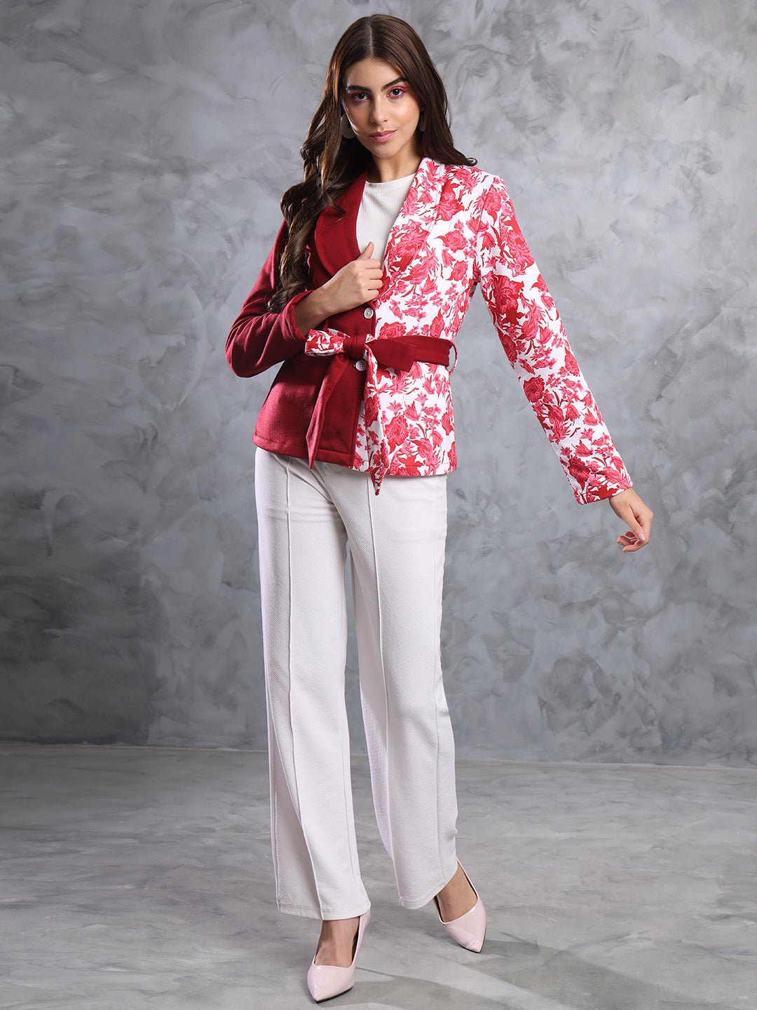 TANDUL FLEECE BLEND Printed Coat For Women