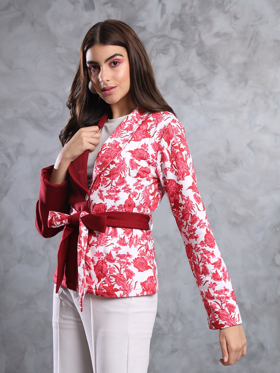 TANDUL FLEECE BLEND Printed Coat For Women