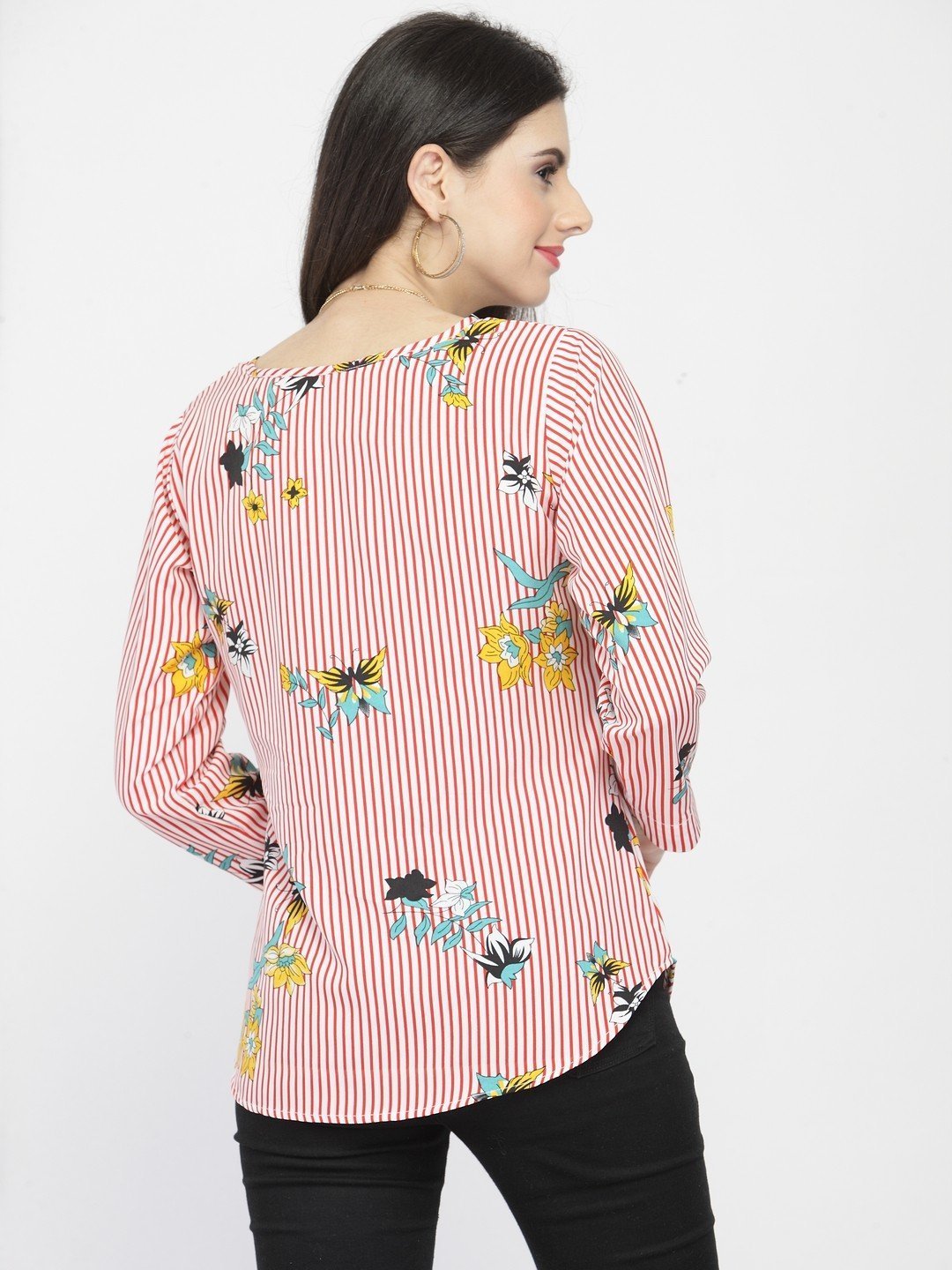 ZARVEY Casual Regular Sleeve Floral Print Women Multicolor Top