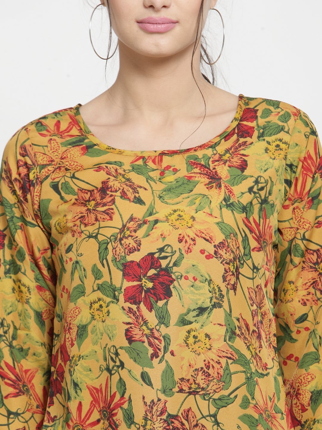 ZARVEY Casual Regular Sleeve Printed Women Multicolor Top