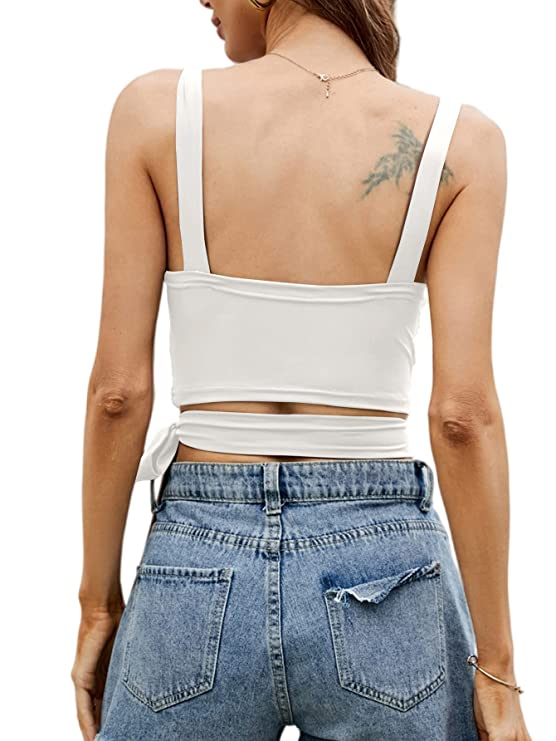 Stacked Flame Casual Sleeveless Solid Women White Top