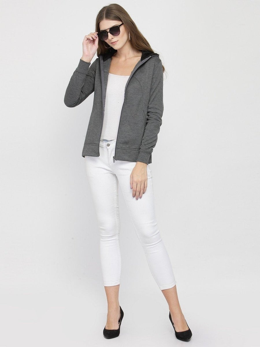 ZARVEY Full Sleeve Self Design Women Jacket