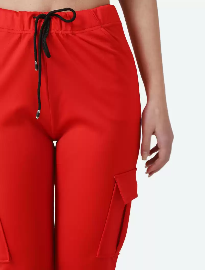 TANDUL Regular Fit Women Red Viscose Blend Trousers