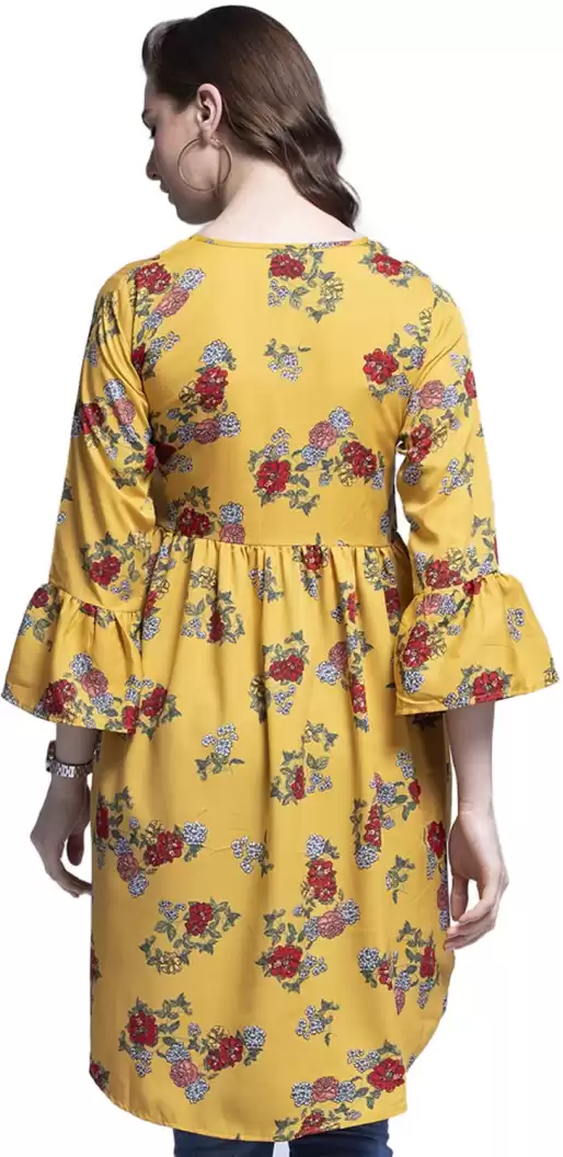 TANDUL Casual Bell Sleeves Floral Print Women Multicolor Top