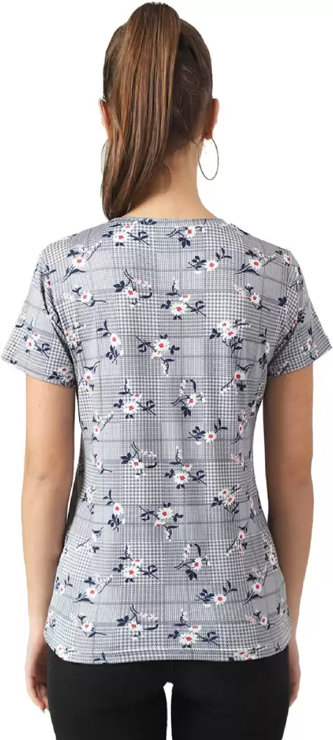 TANDUL Printed Women Round Neck Multicolor T-Shirt