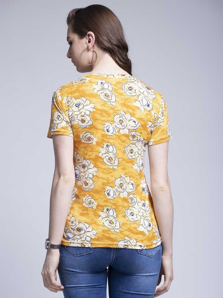 TANDUL Printed Women Round Neck Multicolor T-Shirt