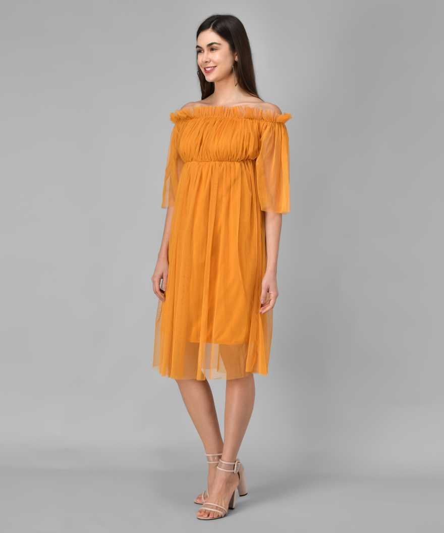 Women Layered Yellow Dress