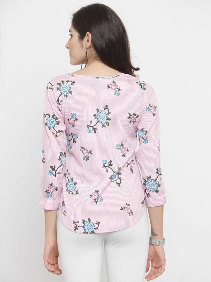 Casual Regular Sleeves Floral Print Women Multicolor Top