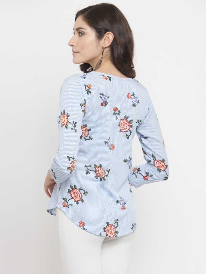 Casual Regular Sleeves Floral Print Women Multicolor Top