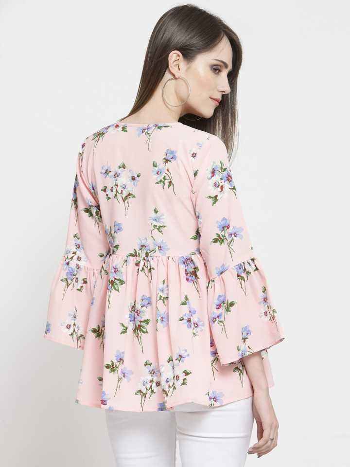 TANDUL Casual Bell Sleeves Printed Women Multicolor Top