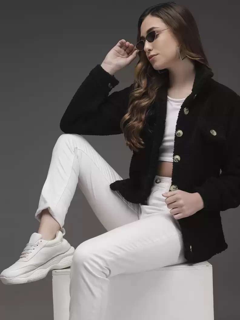 TANDUL Full Sleeve Solid Women Casual Jacket