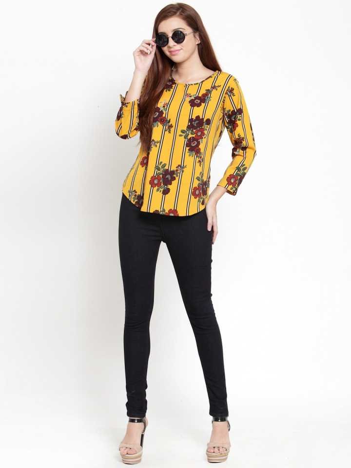 TANDUL Casual Regular Sleeves Floral Print Women Multicolor Top
