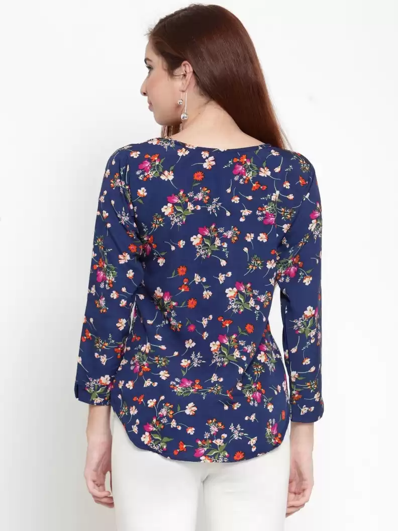 TANDUL Casual Regular Sleeves Floral Print Women Multicolor Top