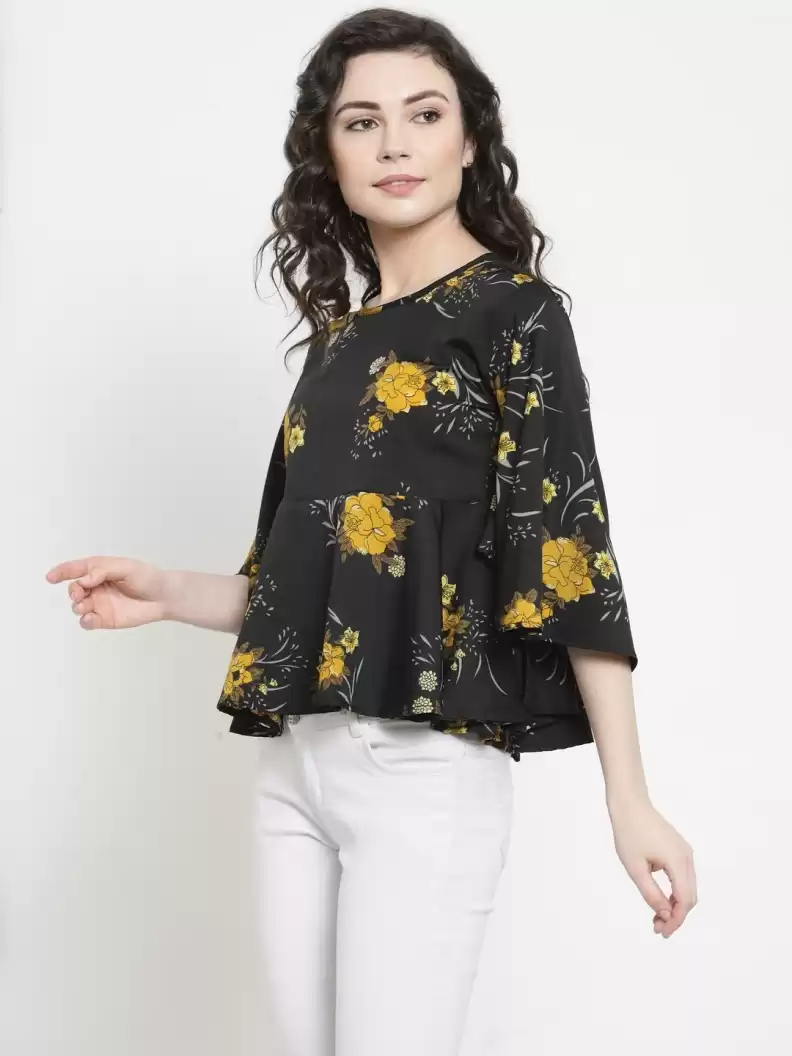 TANDUL Casual Flared Sleeves Printed Women Multicolor Top