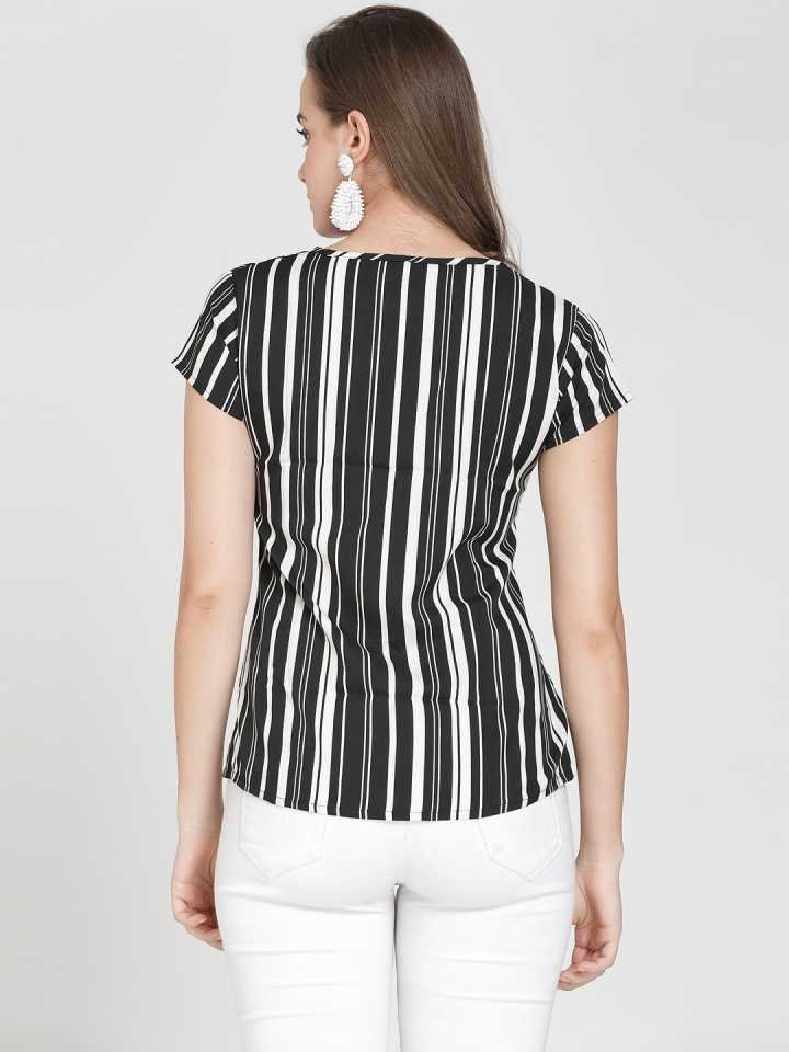 TANDUL Casual Regular Sleeves Striped Women Multicolor Top
