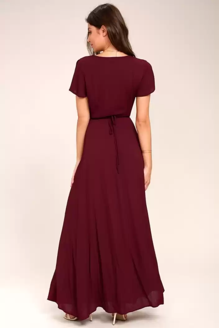 Women Layered Maroon Dress