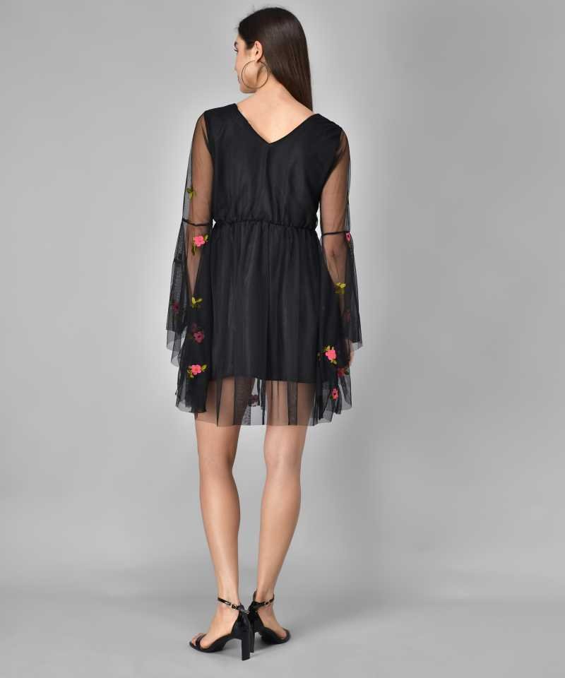 TANDUL Women Skater Black Dress