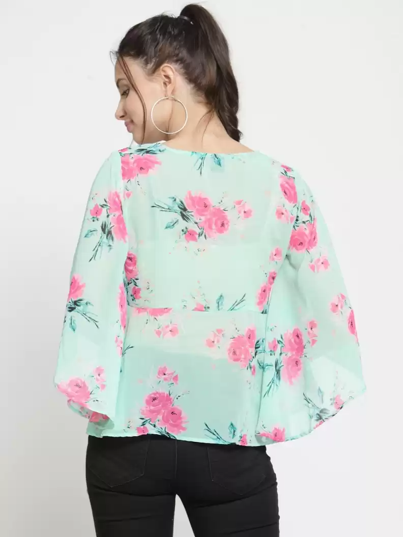 TANDUL Casual Flared Sleeves Printed Women Multicolor Top