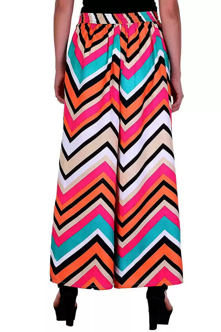 TANDUL  Flared Women Multicolor Poly Crepe Trousers