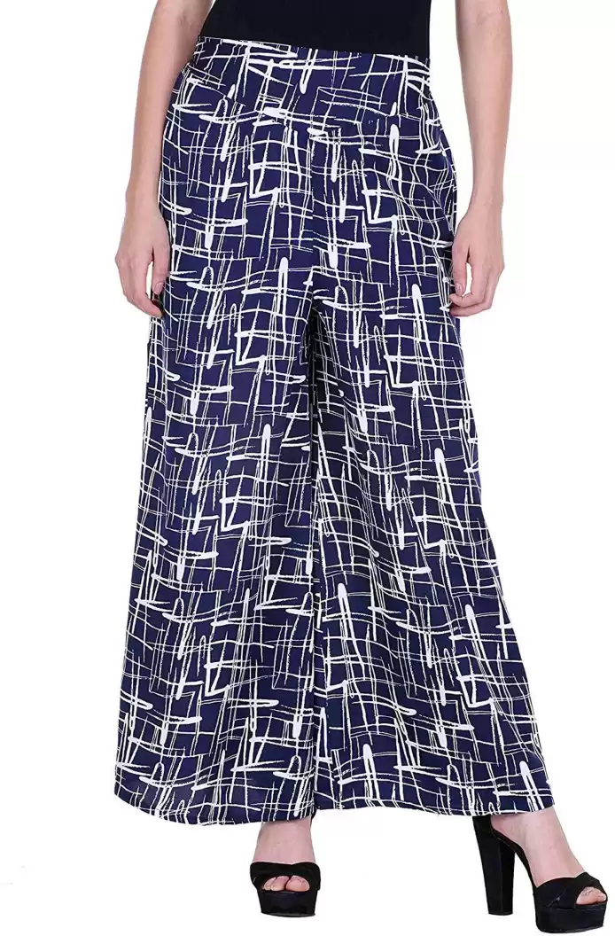 TANDUL Flared Women Multicolor Poly Crepe Trousers