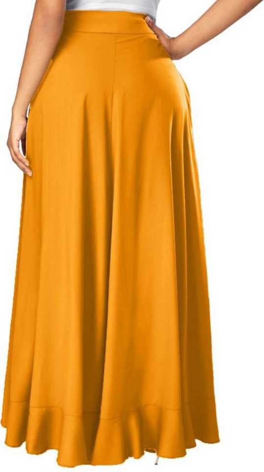 TANDUL  Women Solid Flared Yellow Skirt