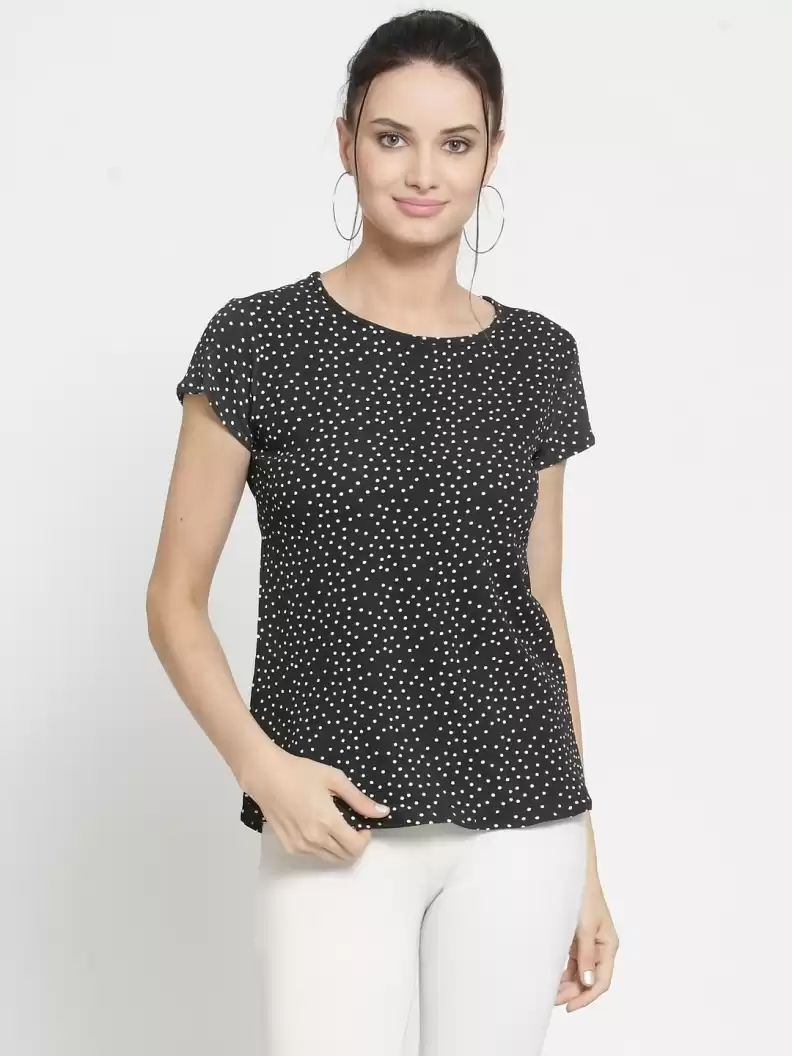 ZARVEY Casual Regular Sleeve Printed Women Multicolor Top