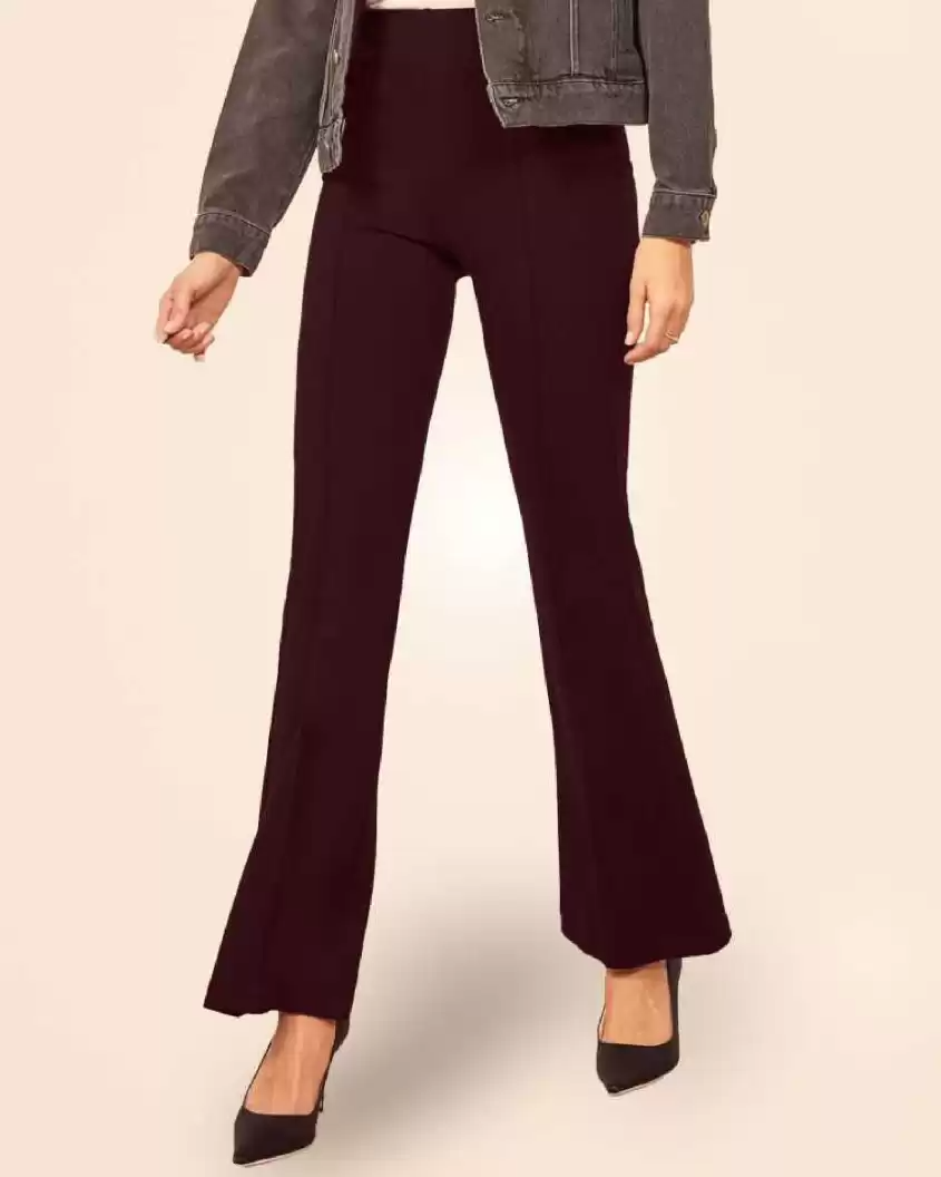 TANDUL Regular Fit Women Maroon Lycra Blend Trousers