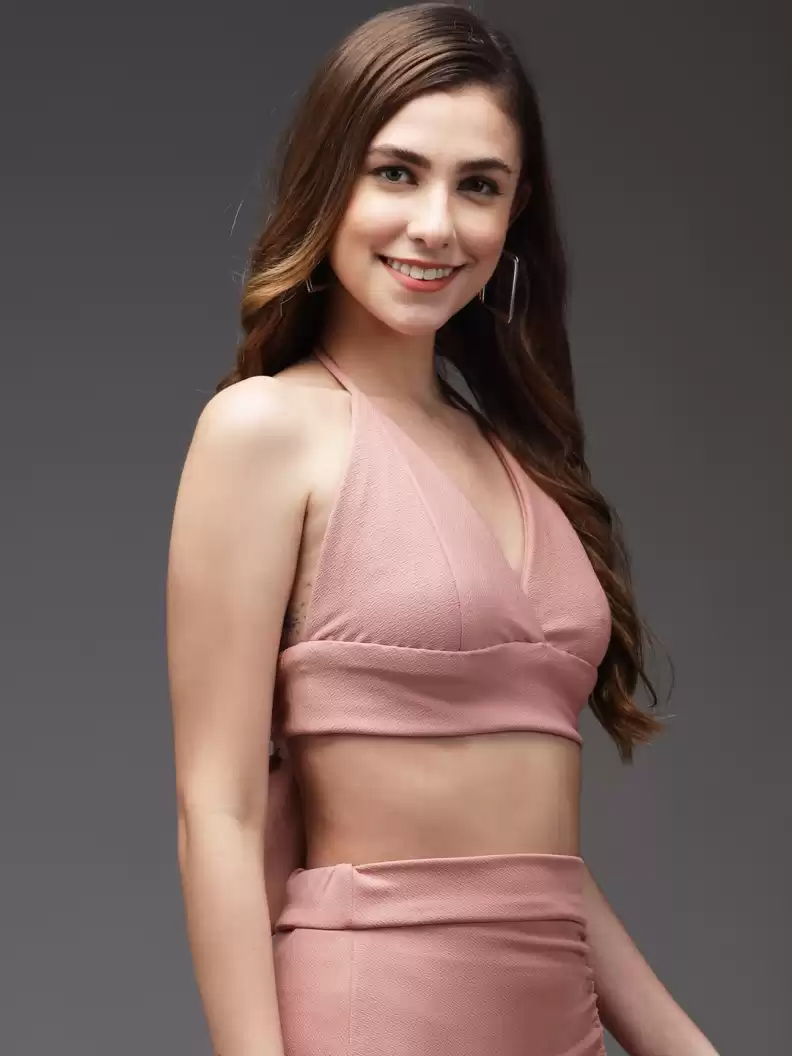 TANDUL Casual Sleeveless Solid Women Pink Top