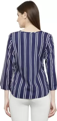 Party Striped Women Multicolor Top