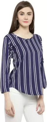 Party Striped Women Multicolor Top