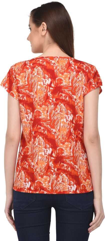 Casual Regular Sleeves Printed Women Multicolor Top