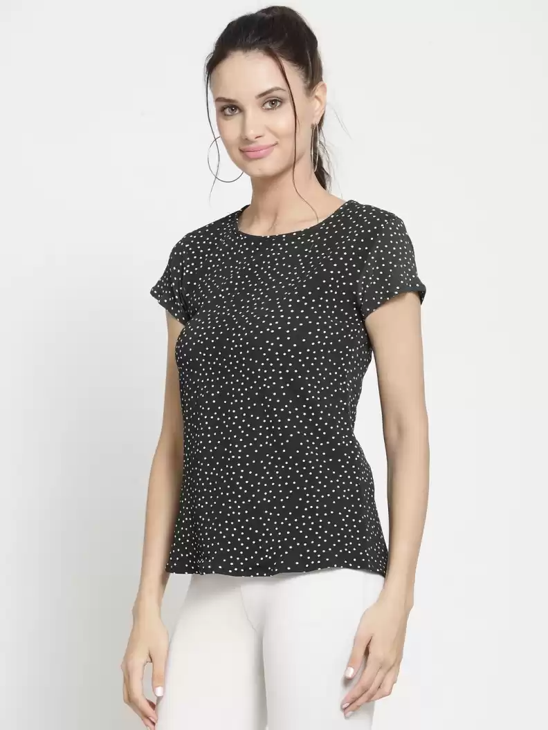 ZARVEY Casual Regular Sleeve Printed Women Multicolor Top