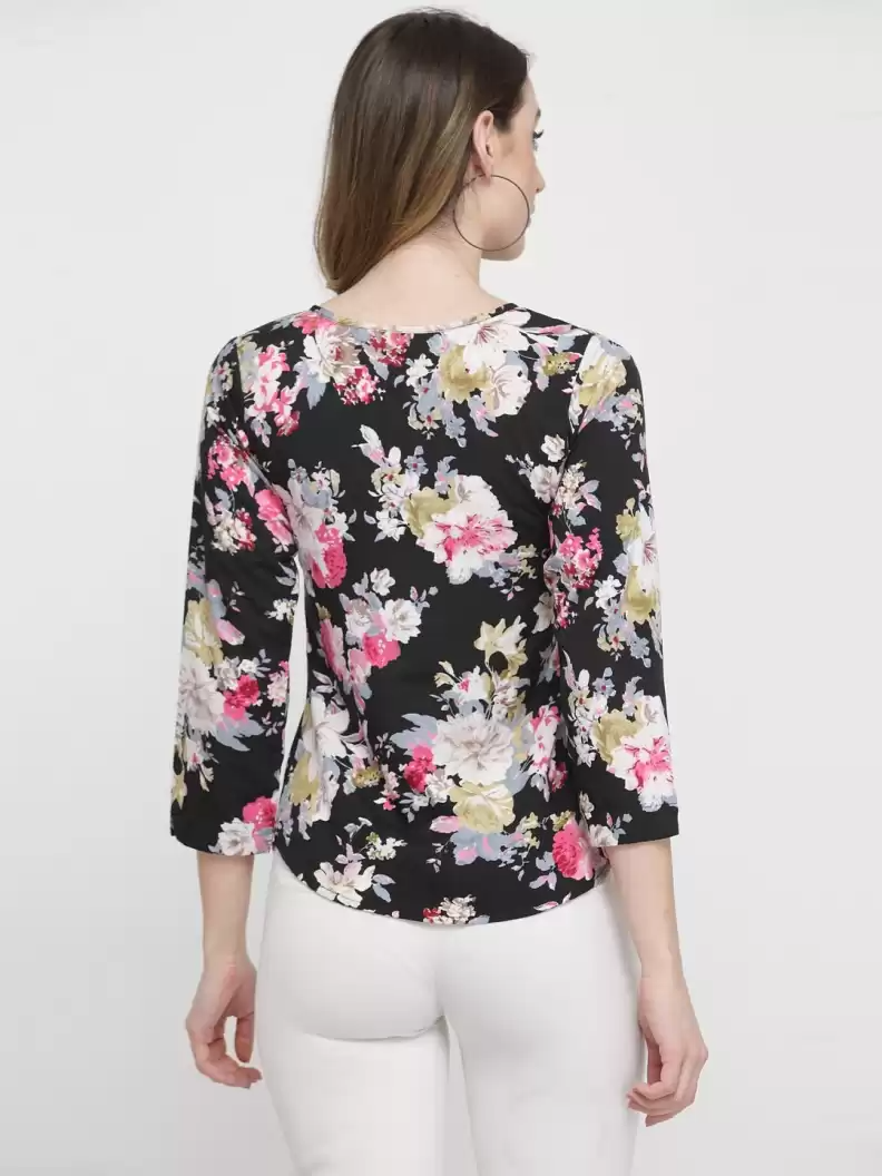 ZARVEY Casual Regular Sleeves Printed Women Multicolor Top