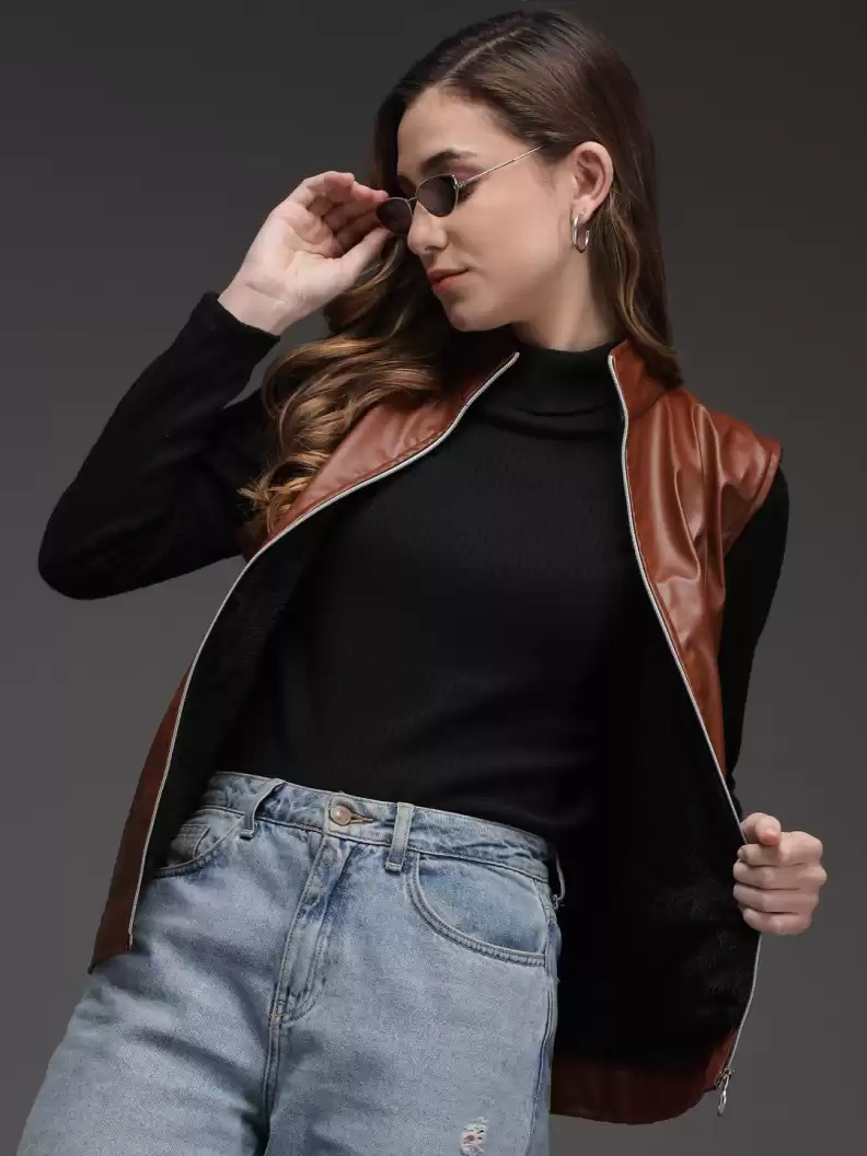 TANDUL Sleeveless Solid Women Jacket